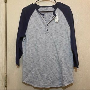 Express Quarter Length Sleeves Button Shirt Blue